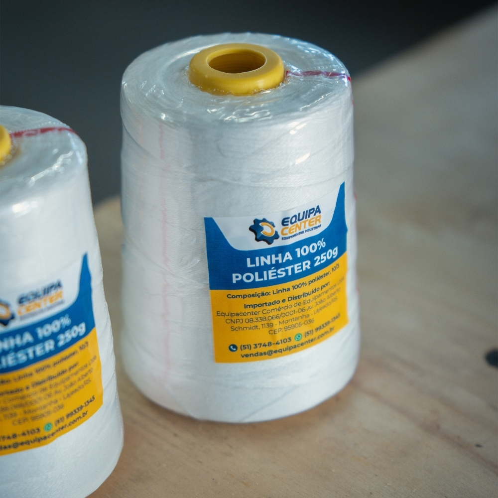 Linha para Máquina de Costurar Sacos 100% Poliéster – Bobina 250g – Caixa 20 Unidades